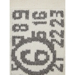 Unisex scarf with wool and nylon details in white for Boy