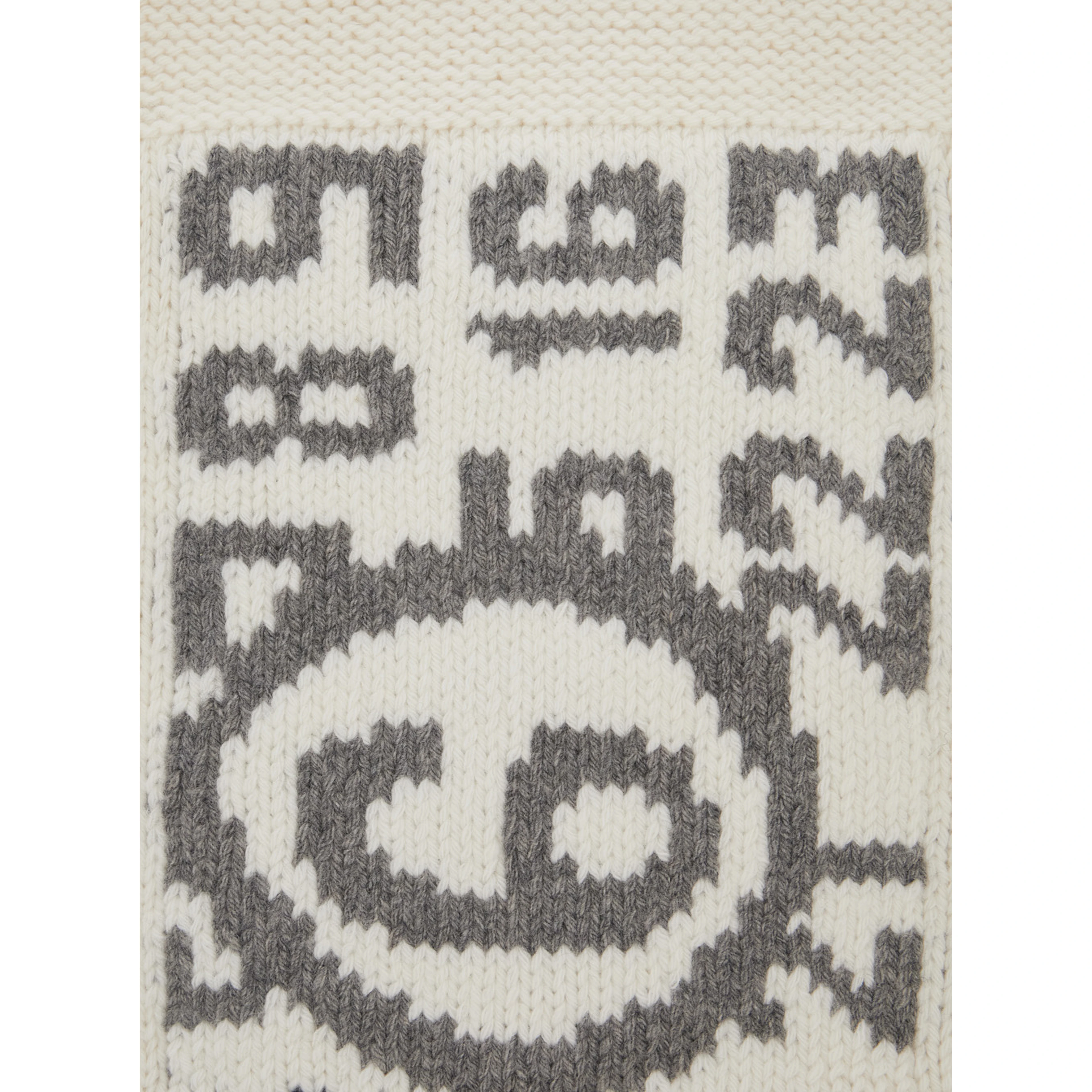 Unisex scarf with wool and nylon details in white for Boy