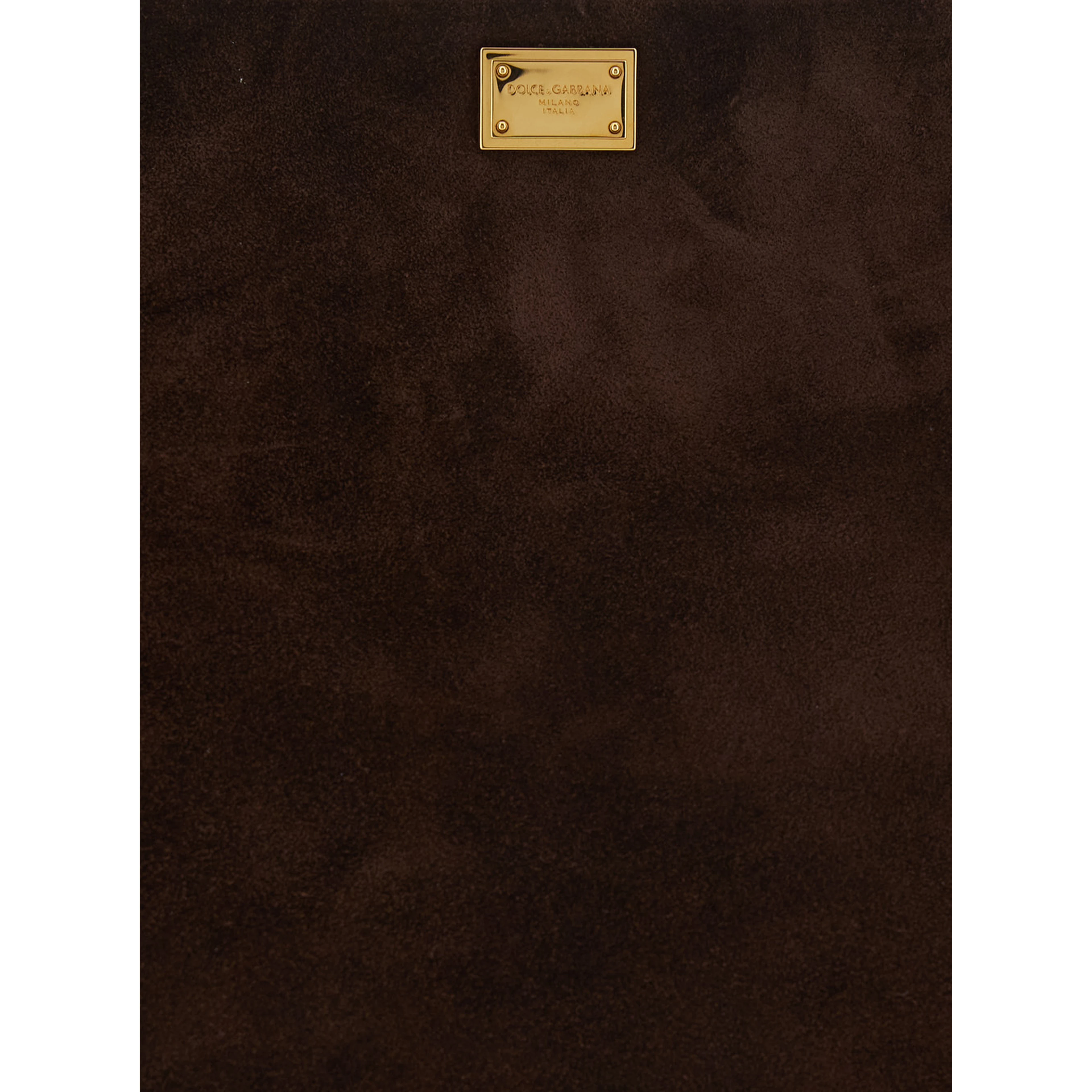 Vittoria Brown Shoulder bag with adjustable and removable shoulder strap and logo plaque on the front in suede for women