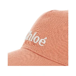 Orange Baseball Cap with Logo Lettering on the Front in Cotton for Girls
