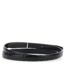semi shiny printed python f/c belt