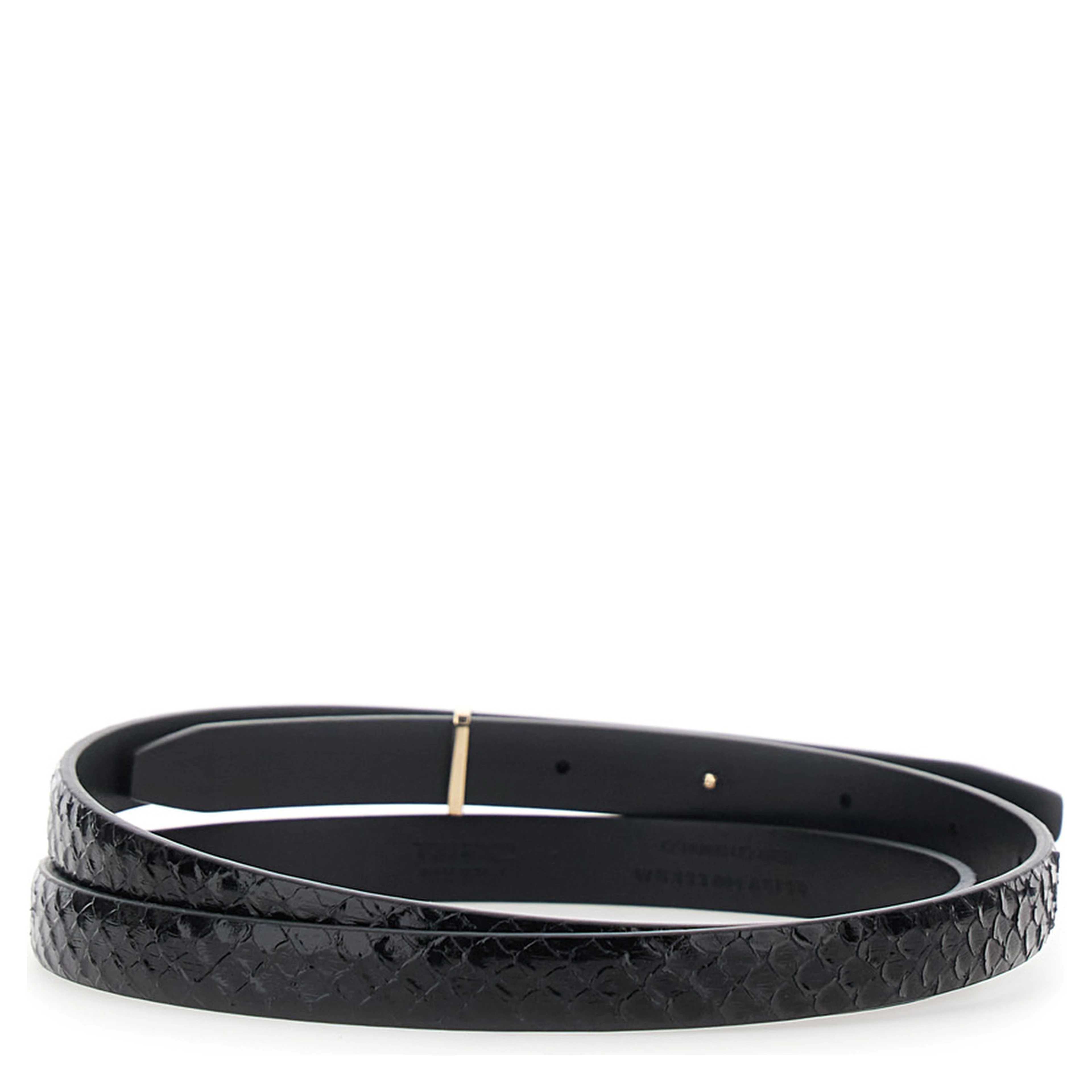 semi shiny printed python f/c belt