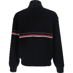 black Turtleneck with logo lettering on the front in cotton for men