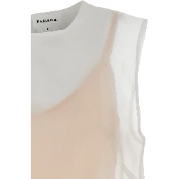 White Silk Blouse with Semi-Transparent Design for Women
