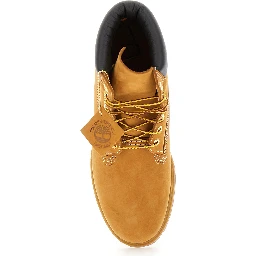 Beige Premium Lace-Up Ankle Boots with Logo Imprint on the Side in Leather for Men