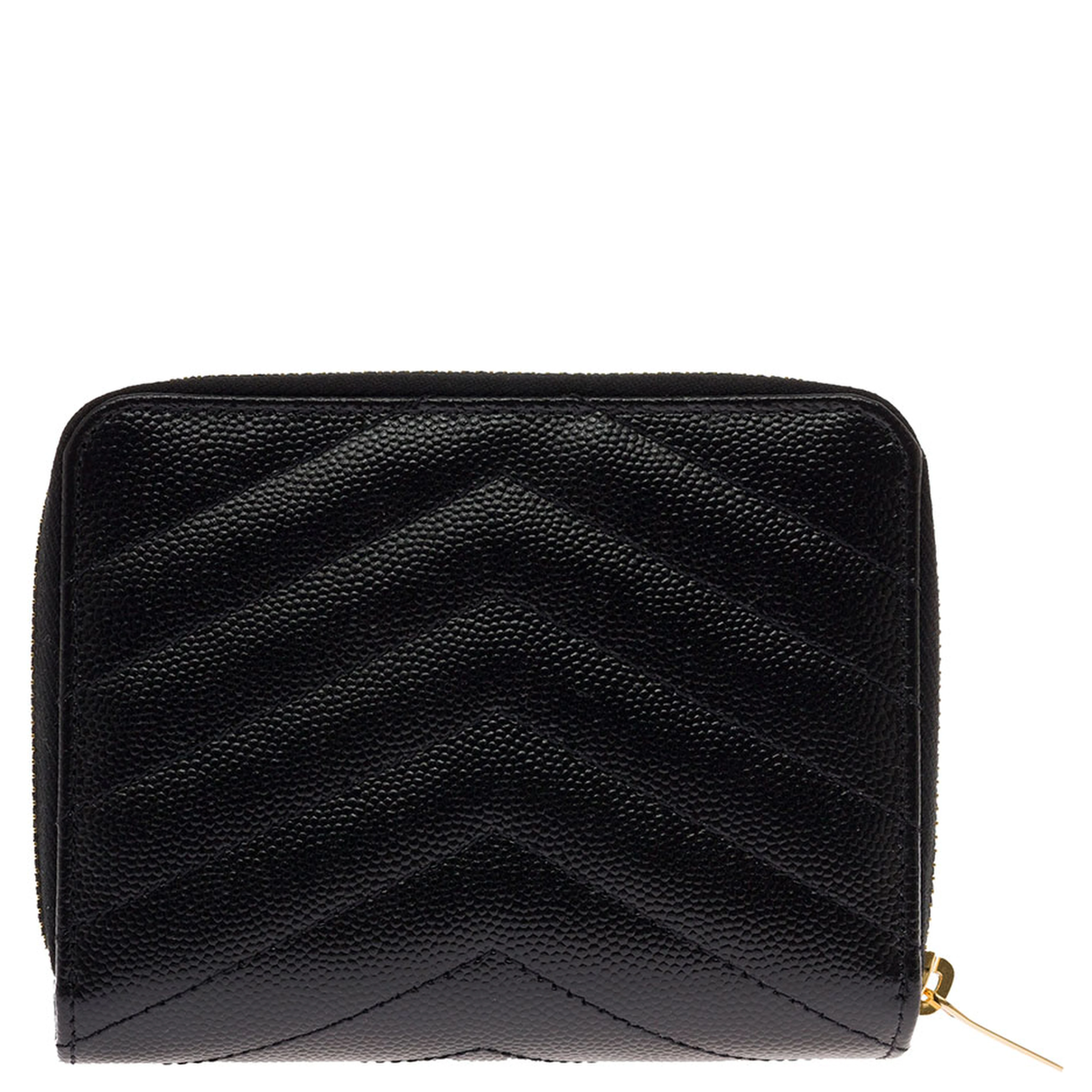 Wallet with Cassandre Plate on the Front in Black Leather for Women