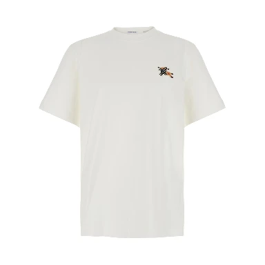 White T-shirt with embroidered EKD logo on the front in Cotton for men