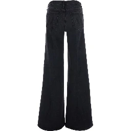 The Roller Sneak Gray Jeans with Wide Leg and Logo Embroidery on the Back in Denim for Women