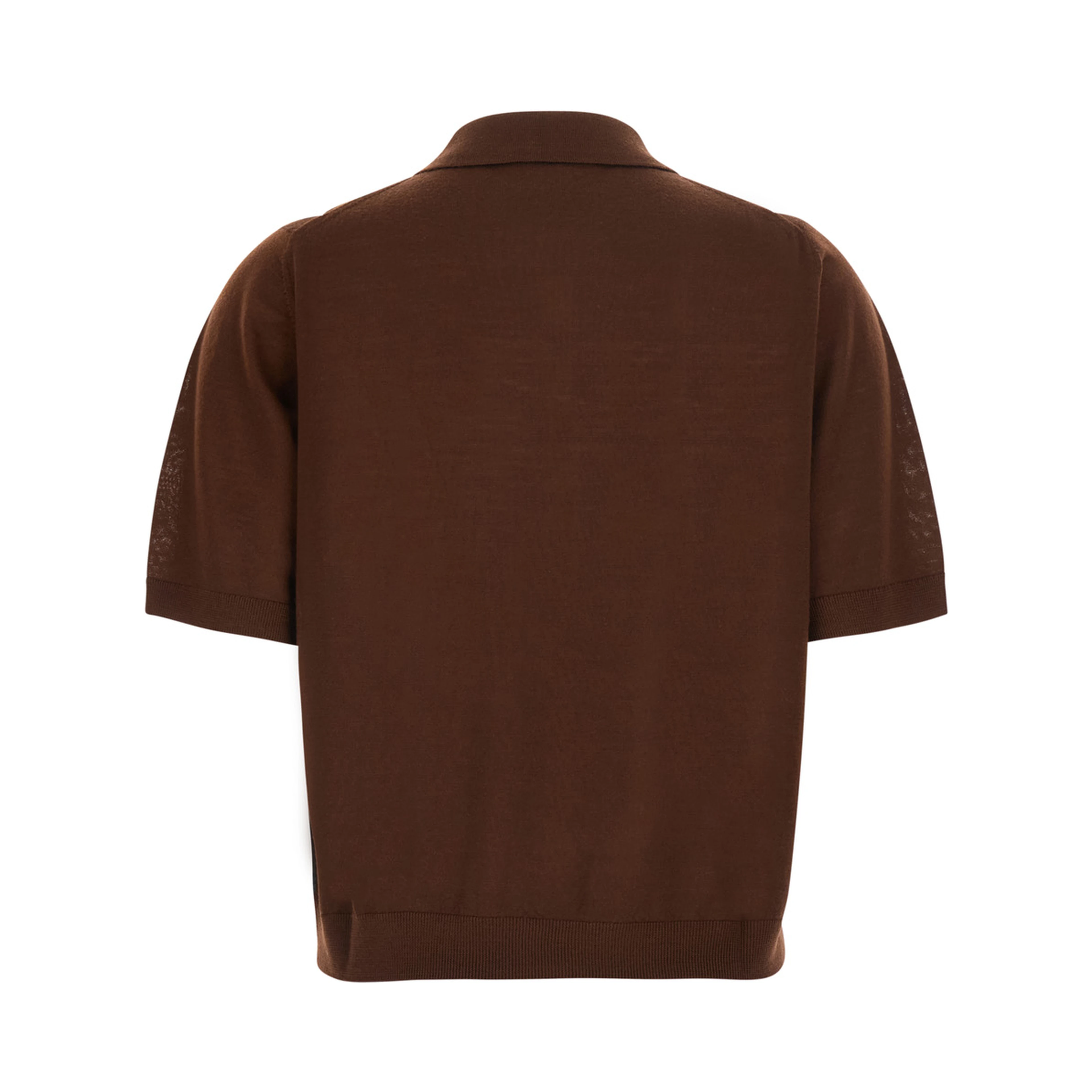 DIANA brown Sweater with polo collar and motif with diamonds in virgin wool for women