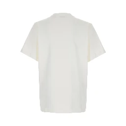 White T-shirt with embroidered EKD logo on the front in Cotton for men