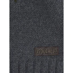 Crewneck sweater with geometric embroidery in wool blend boy