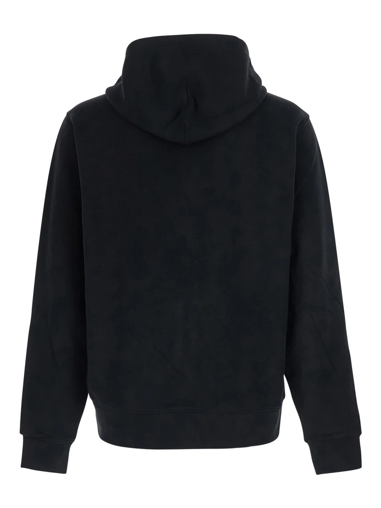 SCOTT Black Hoodie with fixed hood and logo patch on the front in Cotton for men alternative