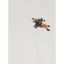 White T-shirt with embroidered EKD logo on the front in Cotton for men