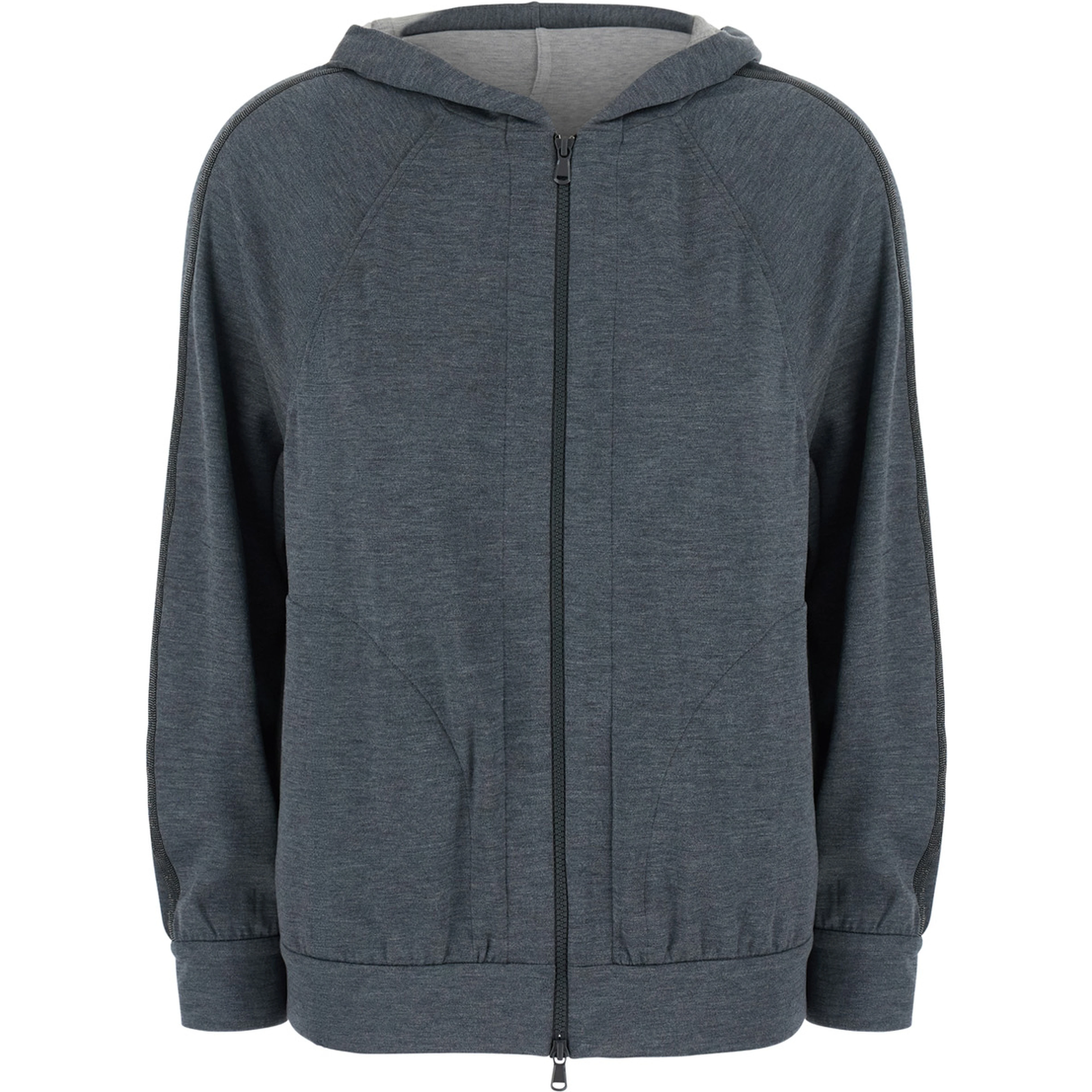 Gray Hooded Sweatshirt in Blend Cotton for Women