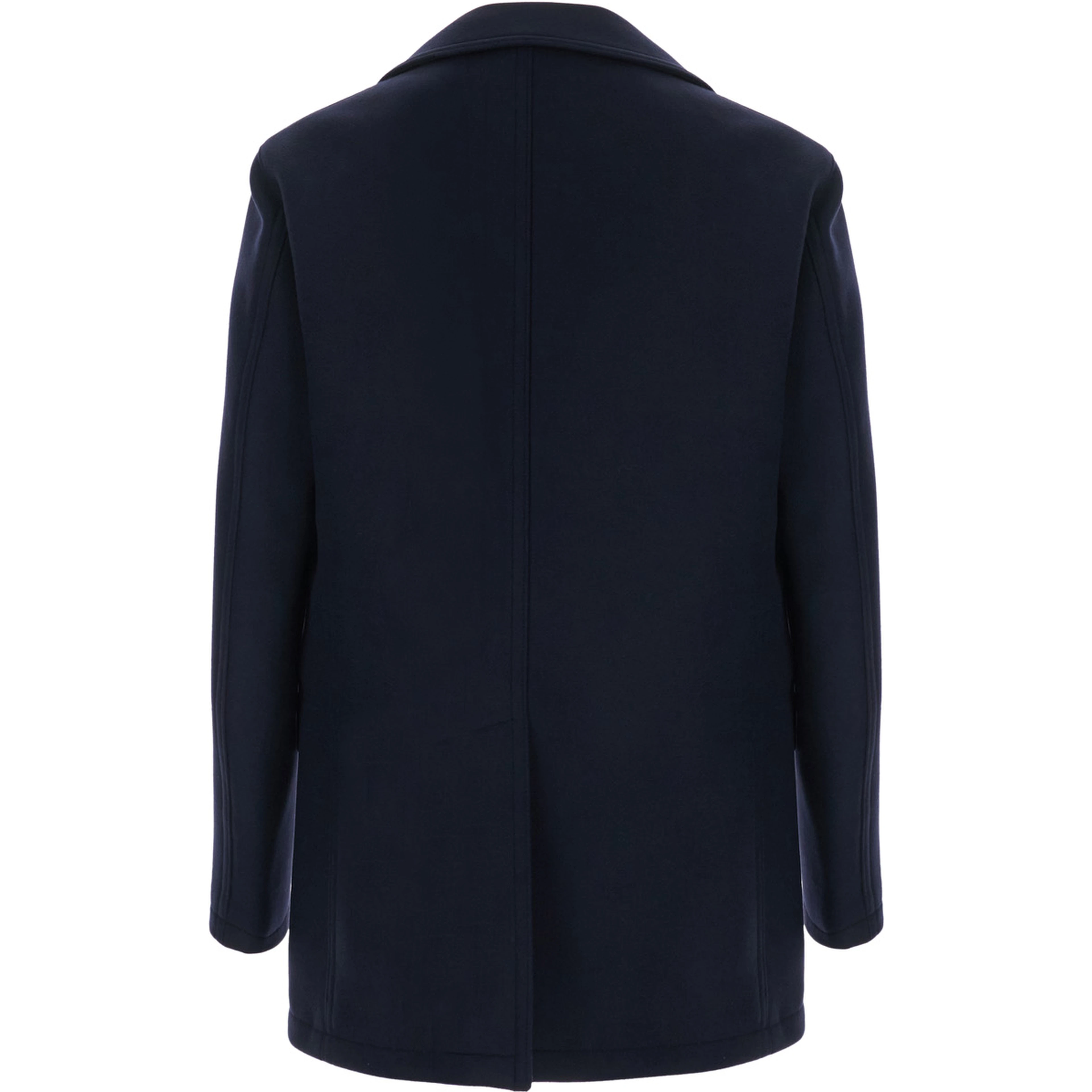 San Francisco Blue Double-Breasted Coat with Notched Revers in Wool Blend for Men