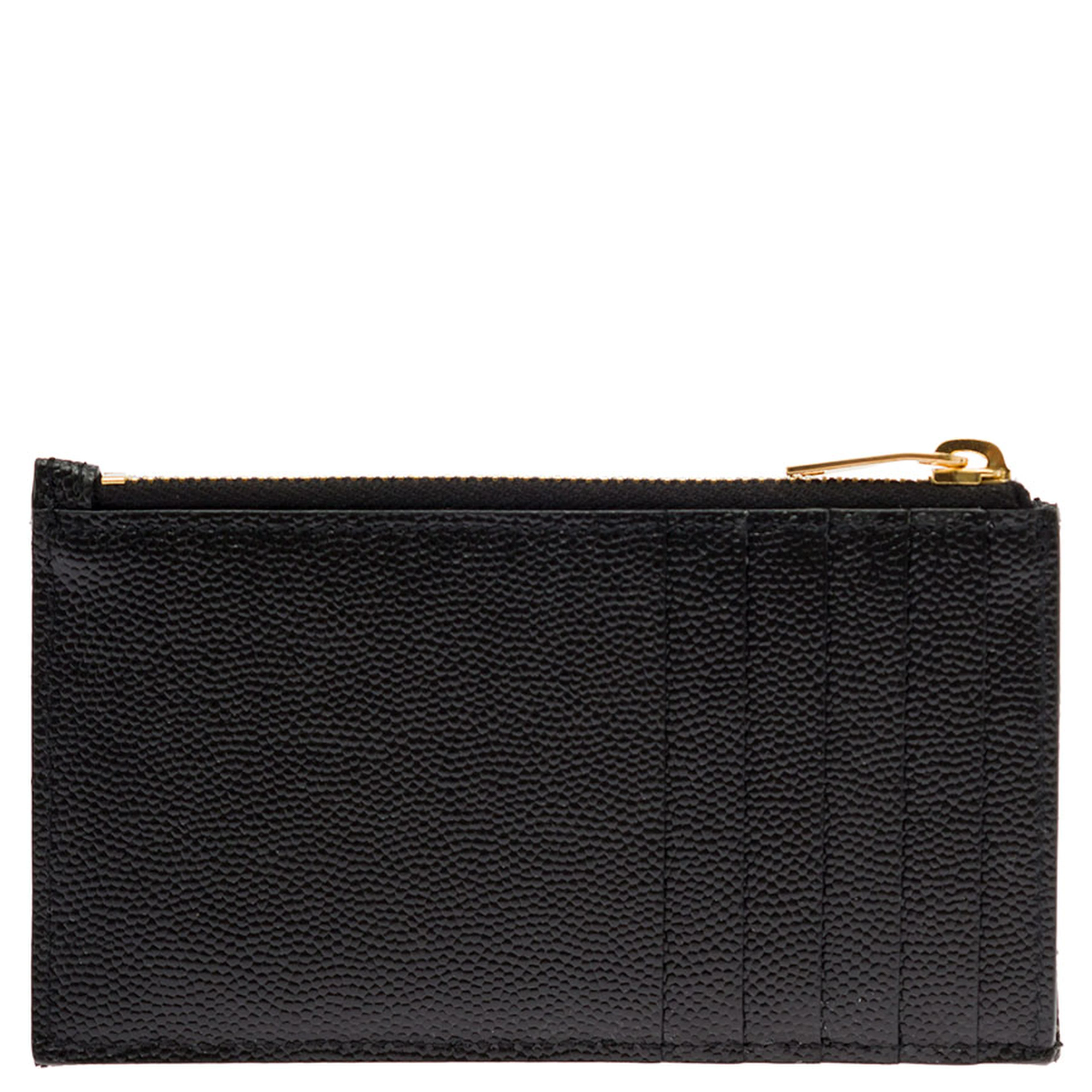 Card holder Cassandre with Zip and Crocodile-embossed Leather Logo Black Woman