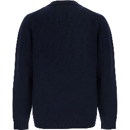 blue Polo Shirt with classic collar and ribbed hems in Cashmere for Women