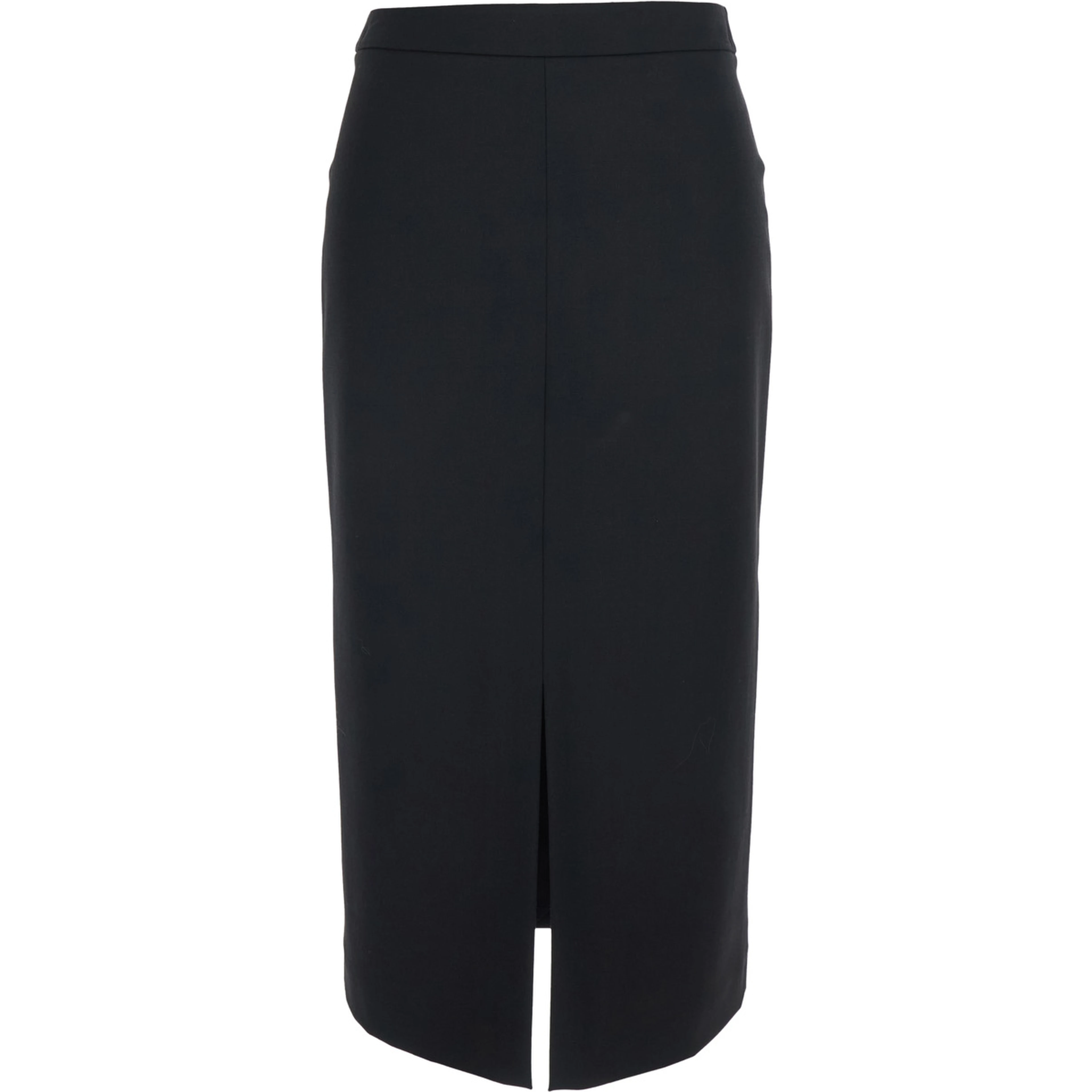black Skirt with slit on front and back in Fabric and wool Woman