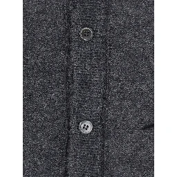 INSIDE OUT ARGYLE COLLAR CARDIGAN with notched revers and long sleeves in acrylic nylon wool and alpaca gray unisex
