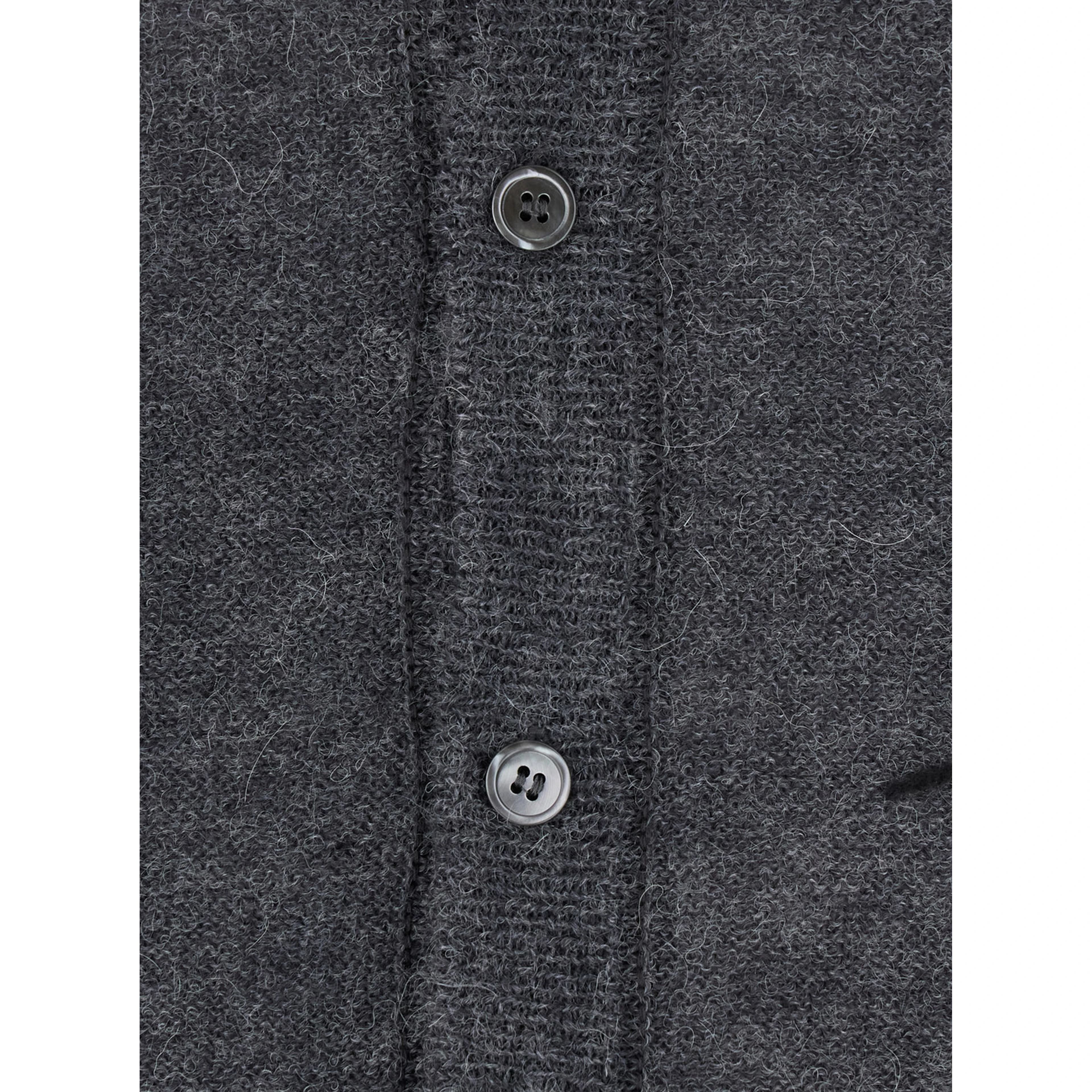 INSIDE OUT ARGYLE COLLAR CARDIGAN with notched revers and long sleeves in acrylic nylon wool and alpaca gray unisex