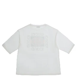 White T-shirt with maxi logo print on the front in cotton Girl