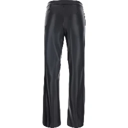 Black Pants with button closure in Ecoleather woman