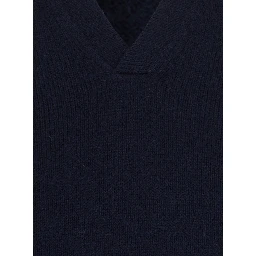 blue Polo Shirt with classic collar and ribbed hems in Cashmere for Women