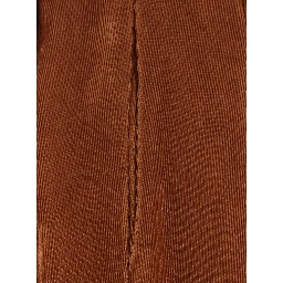 Brown pleated long skirt in corduroy for women