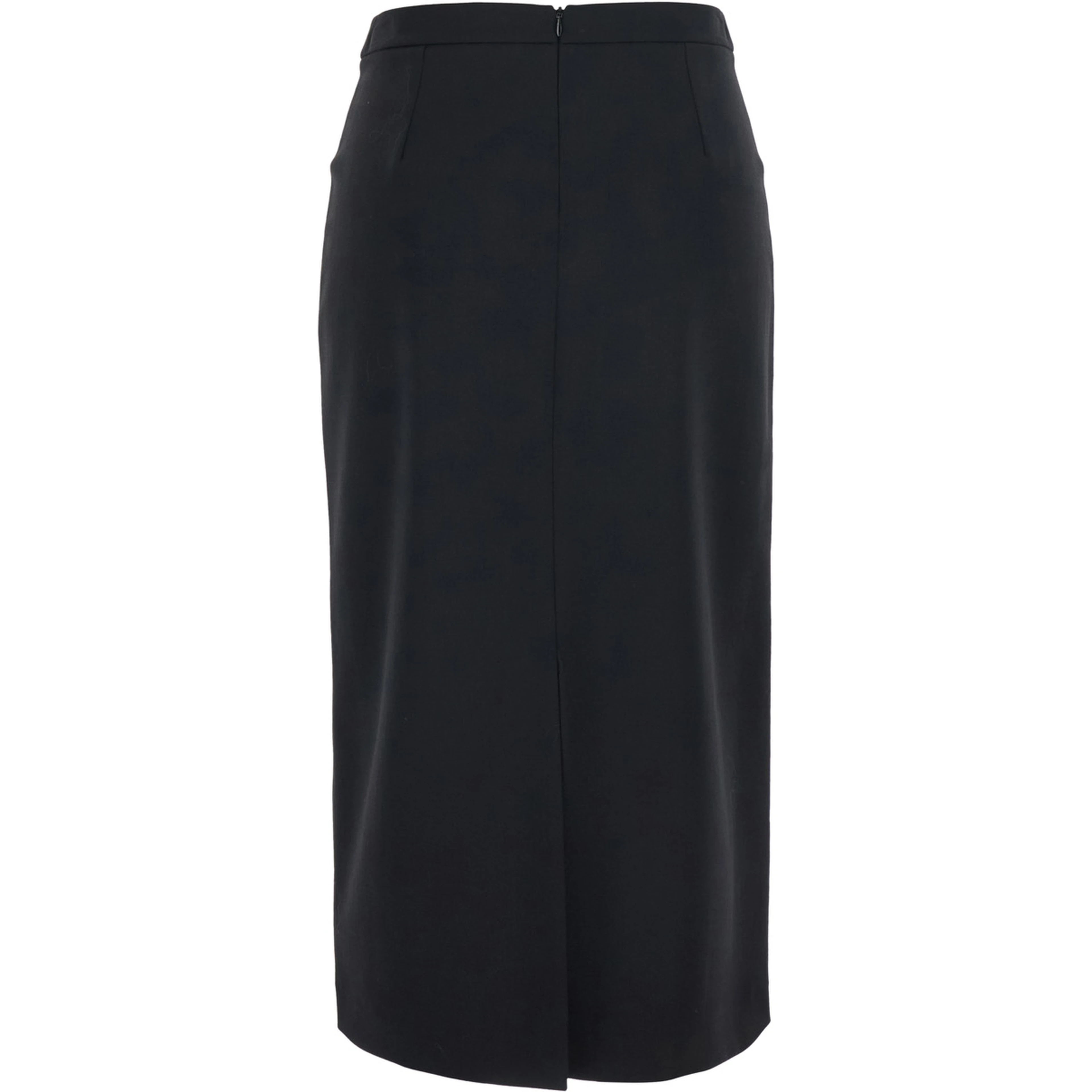 black Skirt with slit on front and back in Fabric and wool Woman