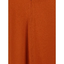 Orange V-Neck Top in Silk for Women