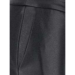 Black Pants with button closure in Ecoleather woman