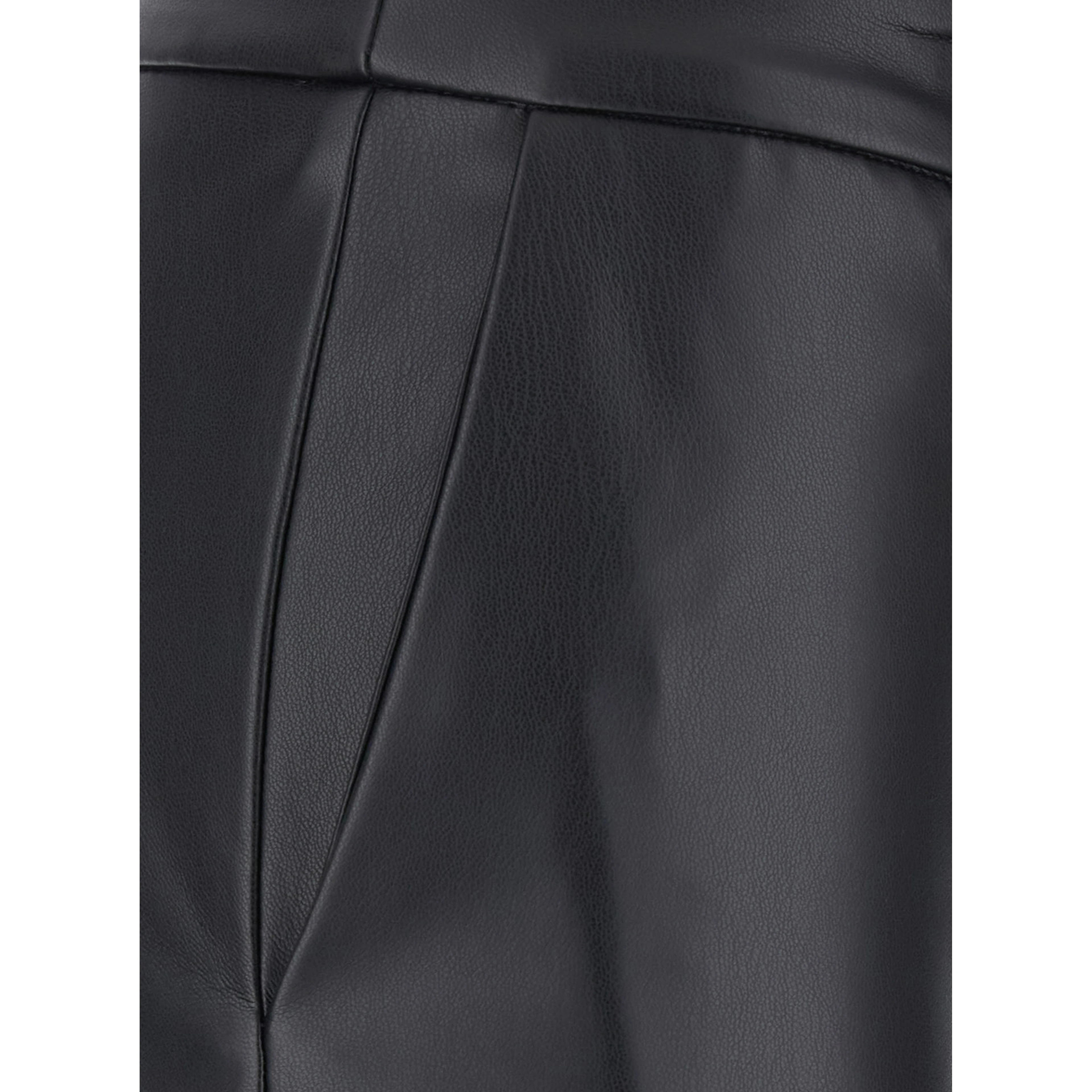 Black Pants with button closure in Ecoleather woman
