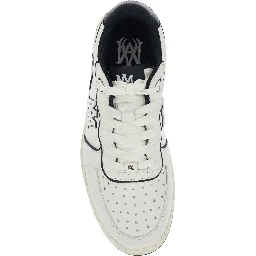 NEWPORT White Sneakers Low Top with Logo Patch on the Side and Contrasting Heel with Leather Logo Lettering for Men
