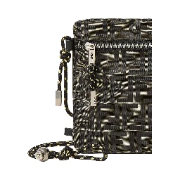 Brown Clutch bag with rope shoulder strap and zip closure in FF canvas for women