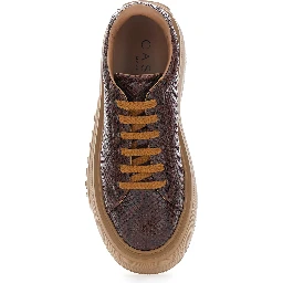 Nexus Brown Sneaker with Oversize Platform in Snake Effect Leather for Women