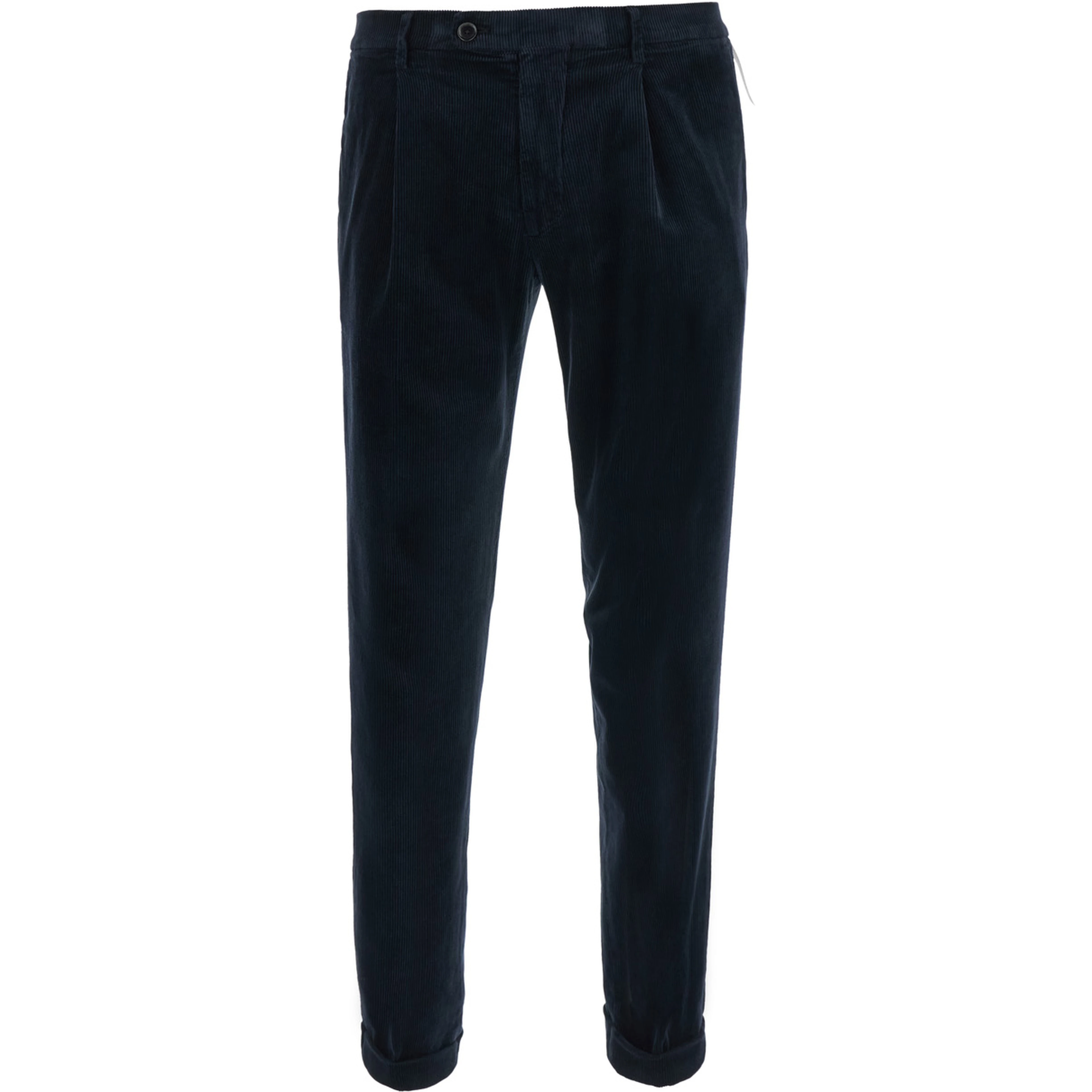 Blue Pants with Pleat Details and Side Pockets for Men