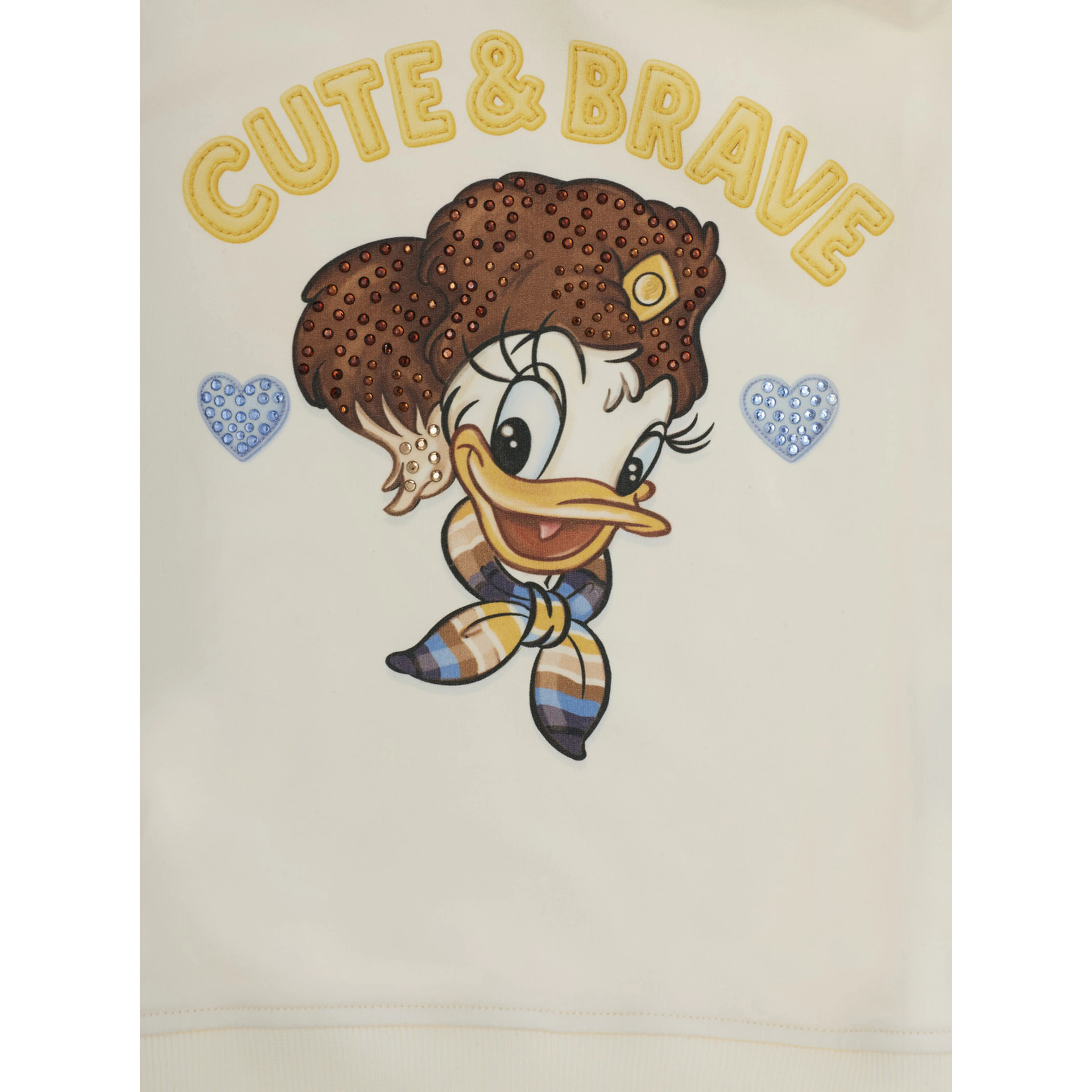 Hooded Sweatshirt with Logo Print on the Front in White Women