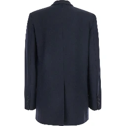 Double-breasted Jacket with Elegant Details in Blue for Women