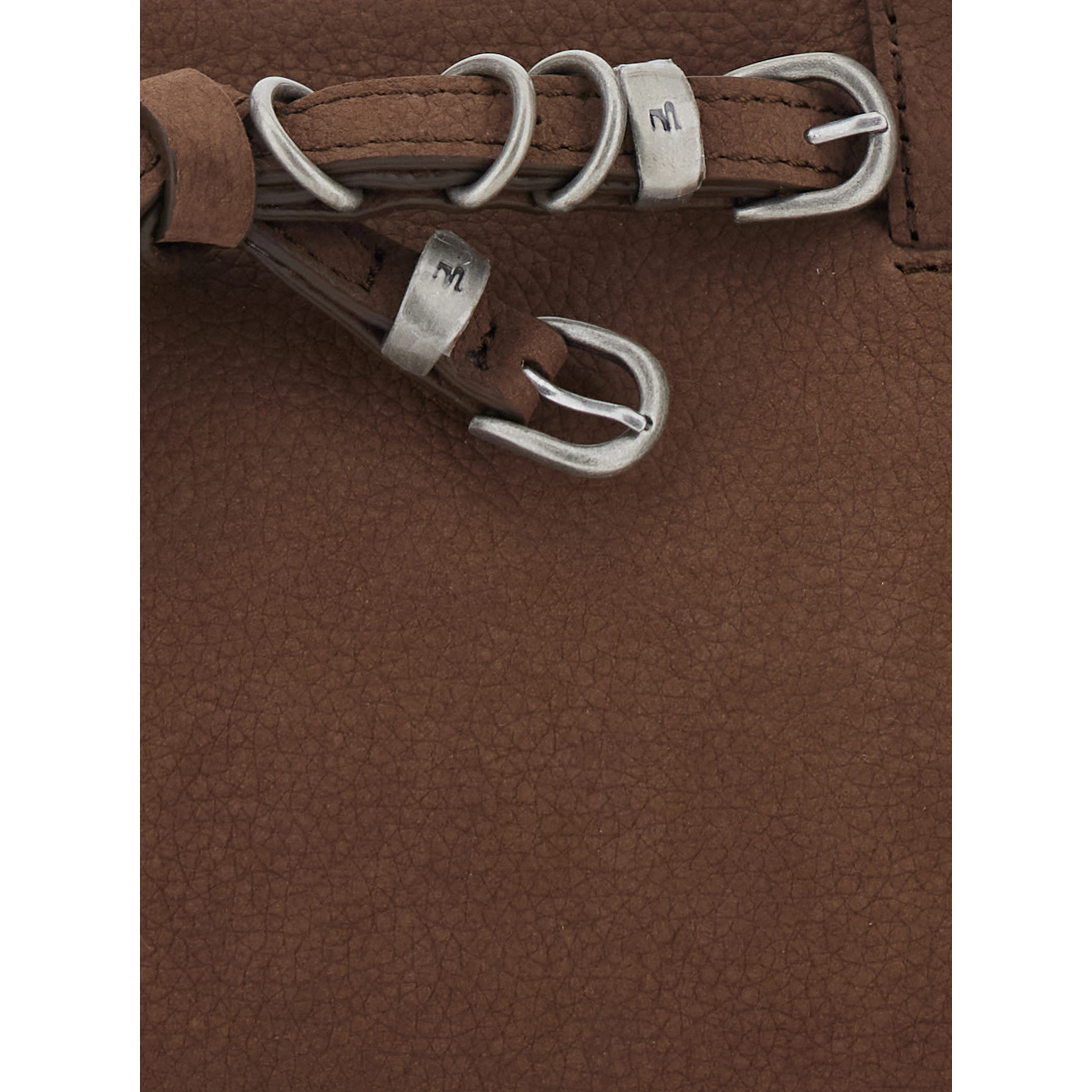 Grandma Used brown Shoulder bag with adjustable strap on the front in aged leather for women