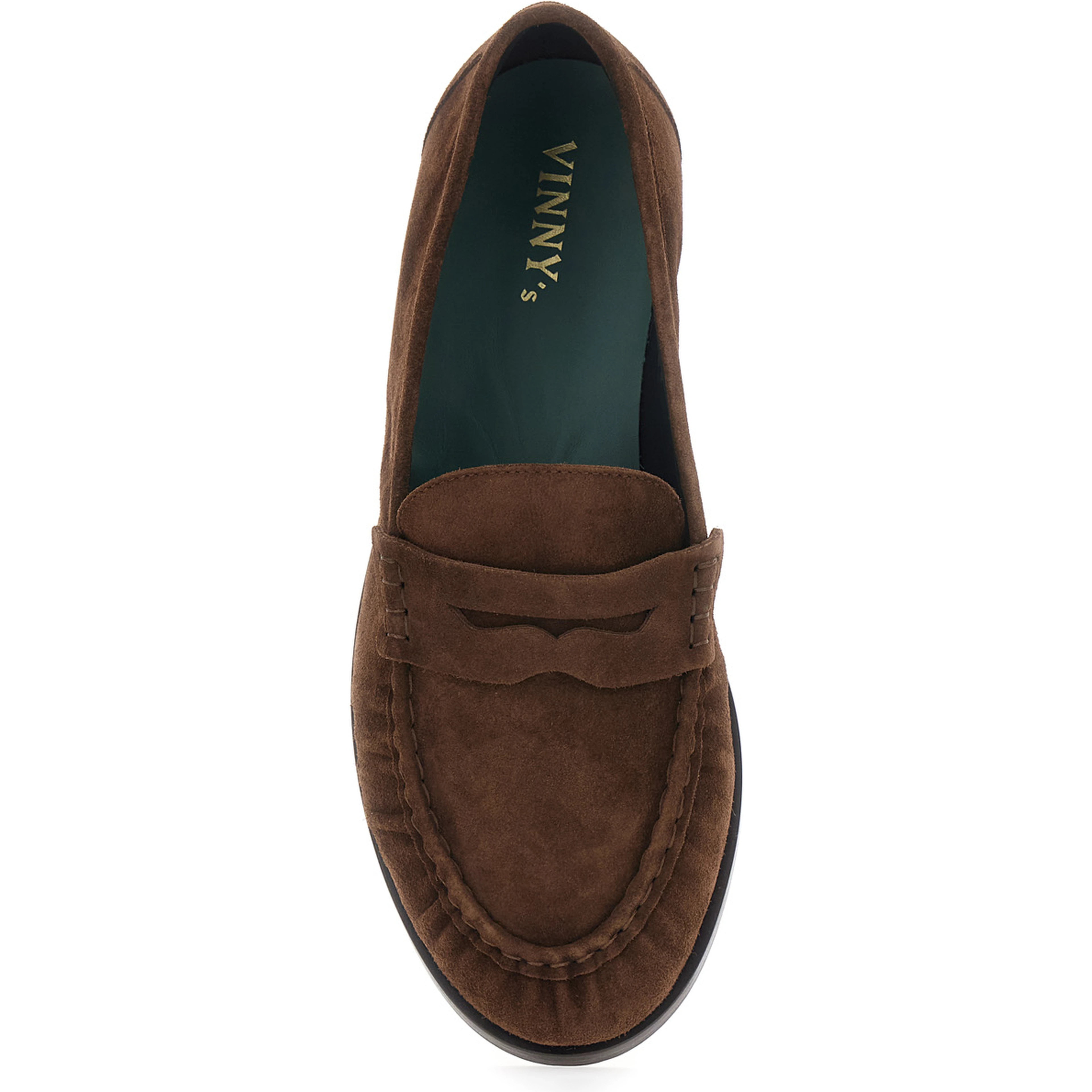 Brown Loafers with Almond Toe and Low Heel in Suede for Men