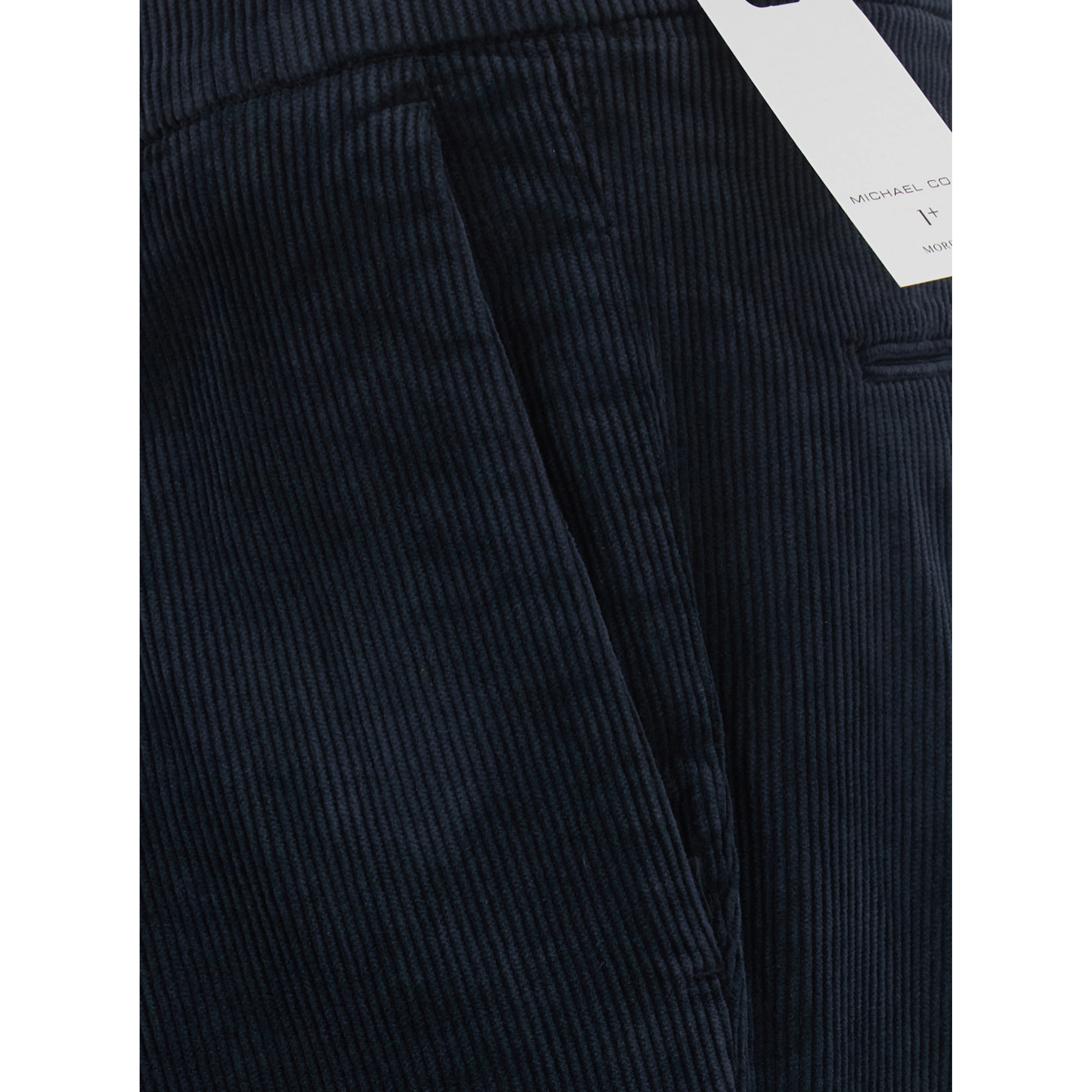 Blue Pants with Pleat Details and Side Pockets for Men