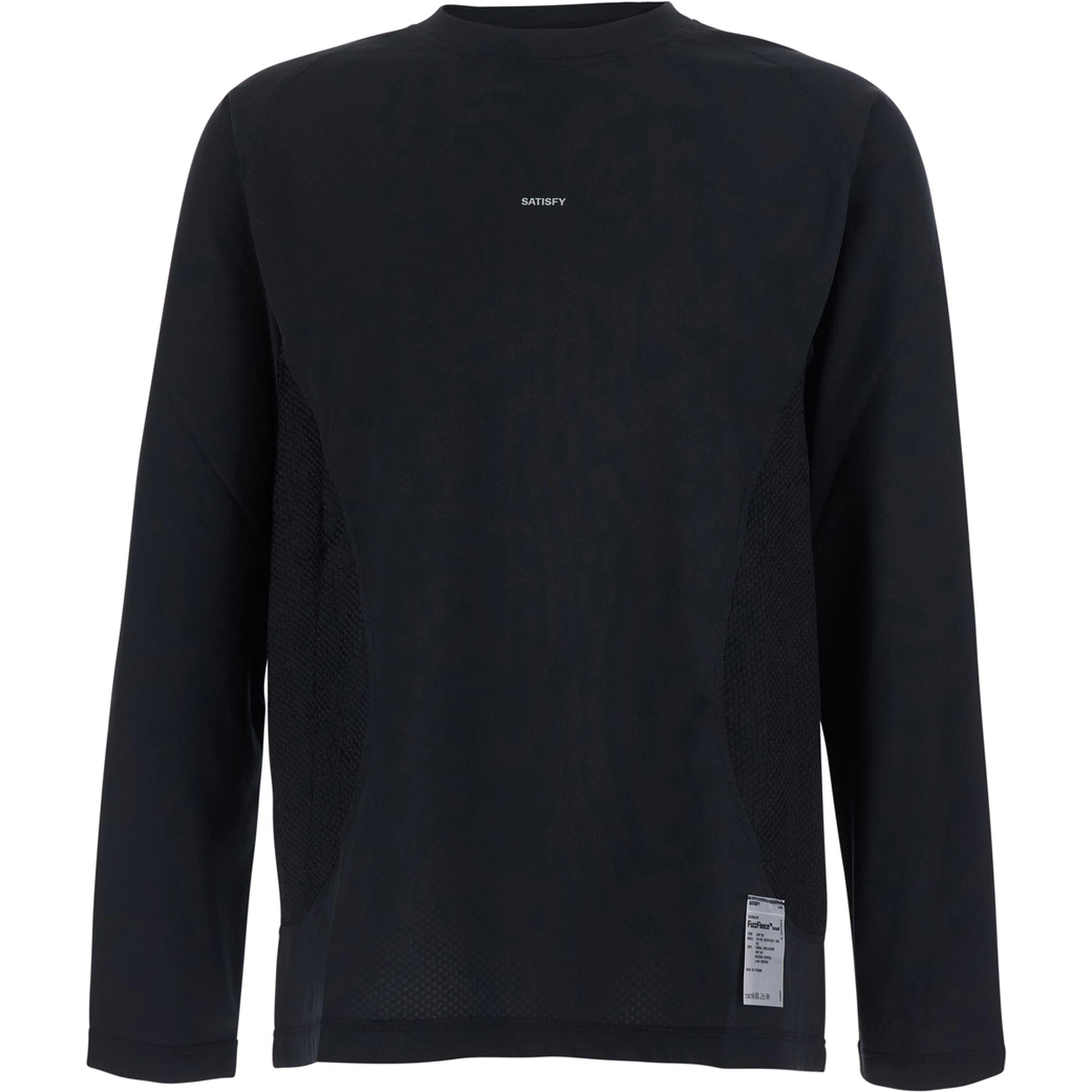 FuzzFleece Octa Long Tee with Round Neck in Black for Men