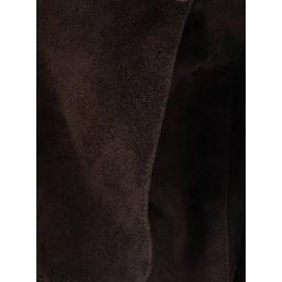 Quincy Brown Jacket with button high neck in suede for women
