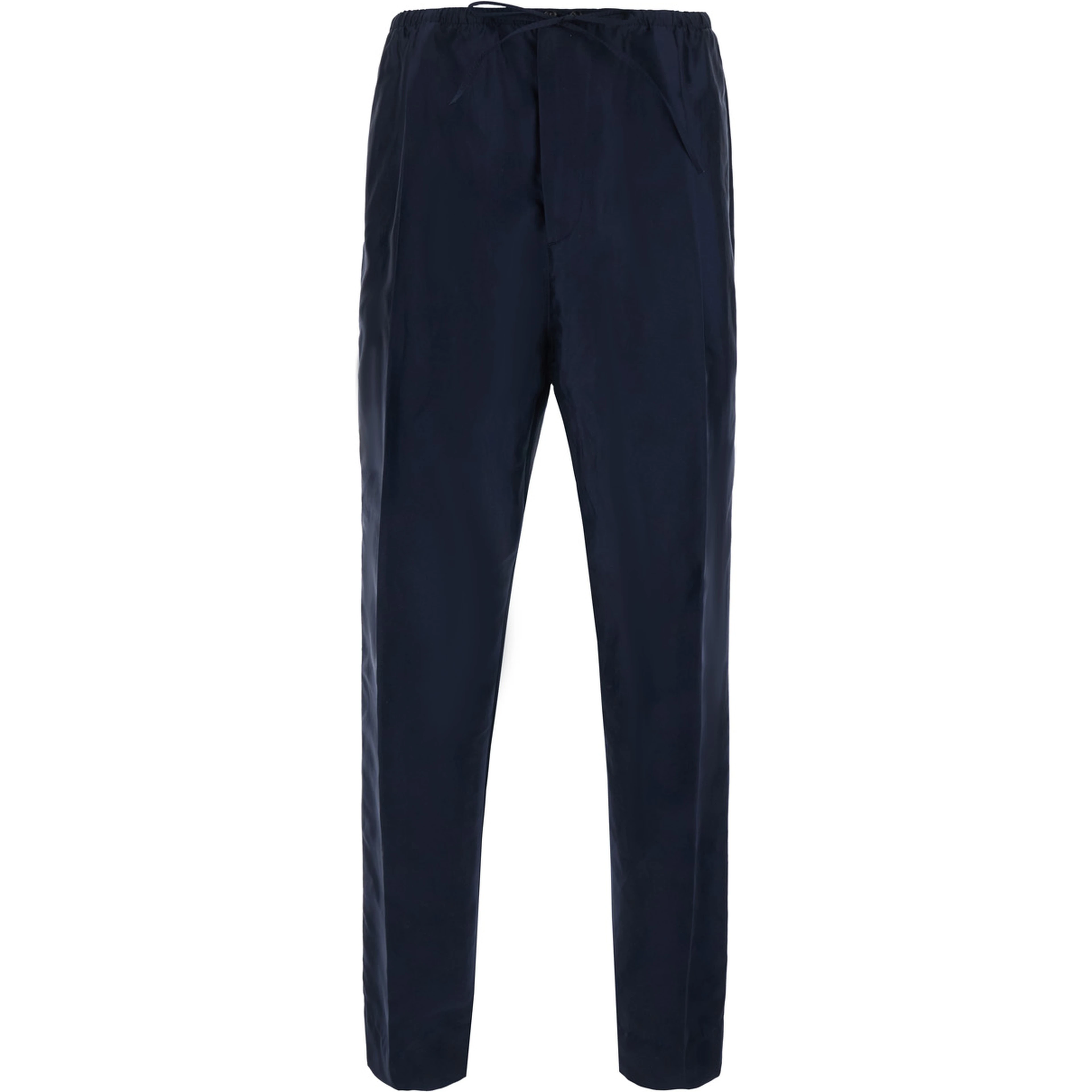 blue Pants with elastic waistband and drawstring in Cotton and Silk men