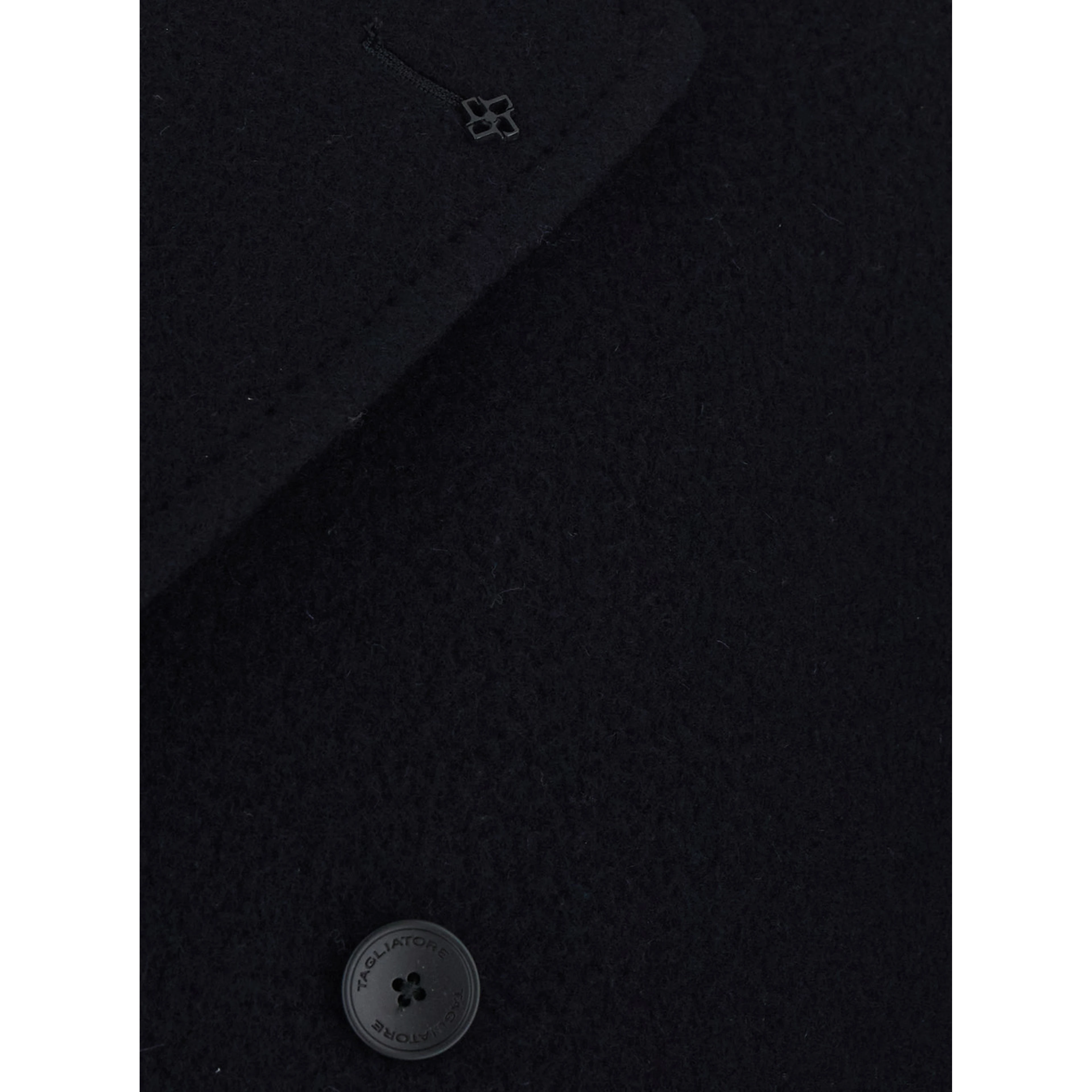 Arden Blue Double-breasted Coat with Notched Revers in Wool and Cashmere Men