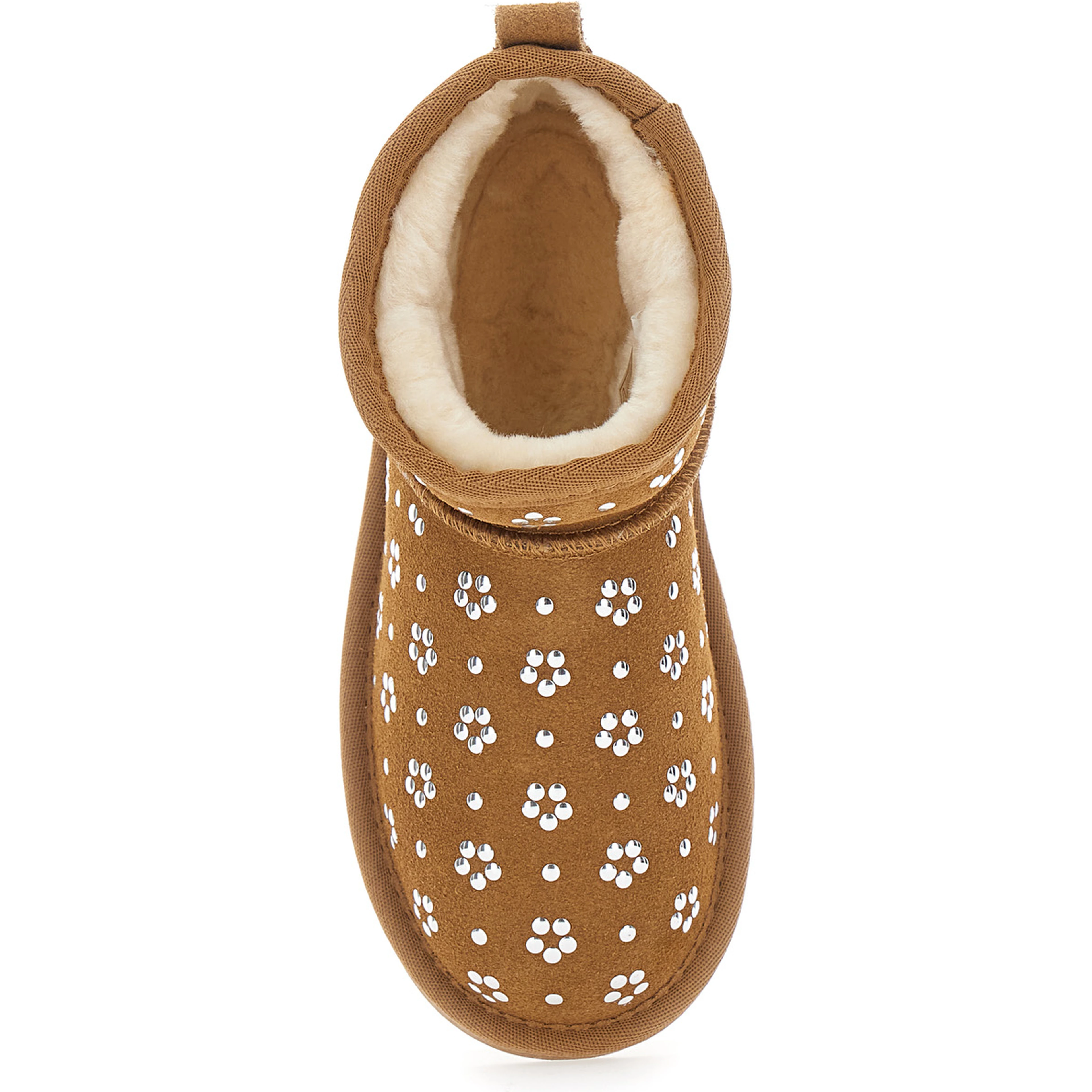 Beige Ankle Boots with Front Decoration in Suede for Girl