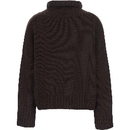 Sweater GIRLFRINDED TURTLENECK with high collar and long sleeves in brown cashmere women
