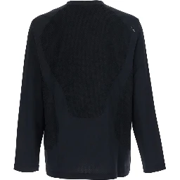 FuzzFleece Octa Long Tee with Round Neck in Black for Men