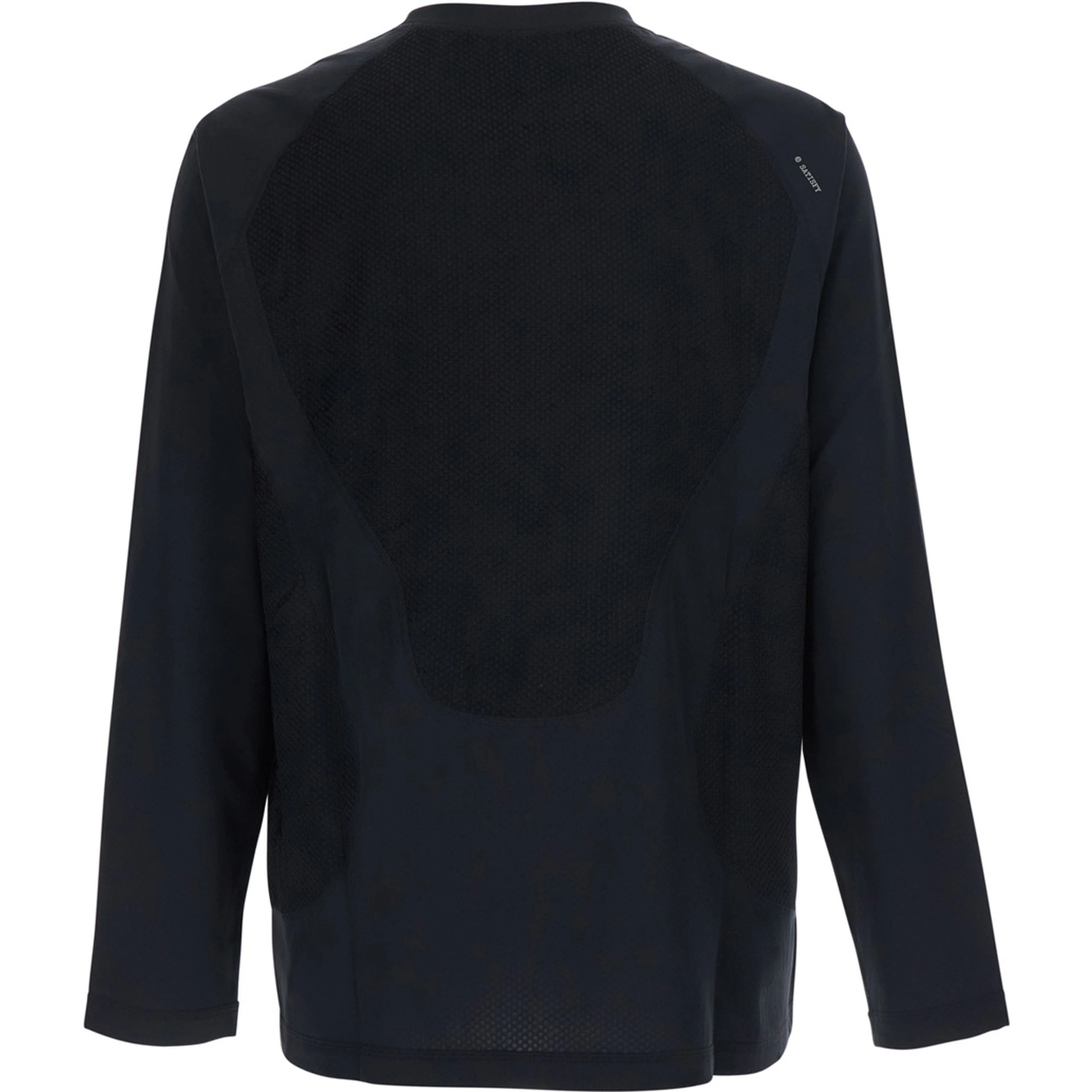 FuzzFleece Octa Long Tee with Round Neck in Black for Men