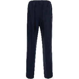 blue Pants with elastic waistband and drawstring in Cotton and Silk men